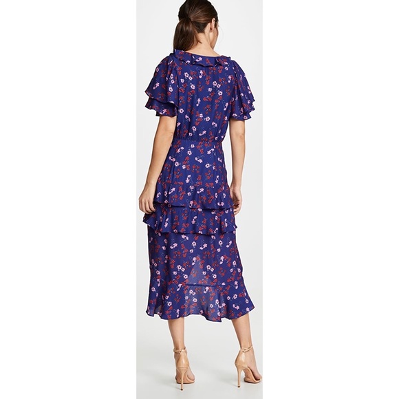 TALULAH The Yearning Ruffle Blue Midi Dress - Picture 9 of 16